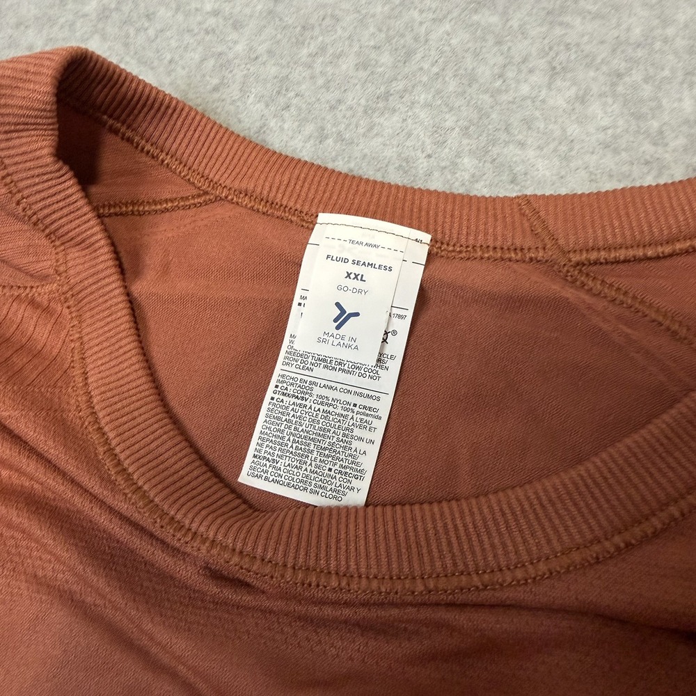 NWT Old Navy Women's Long Sleeve Shirt Top Fluid Seamless Rust Orange XXL Go-dry - Picture 5 of 8
